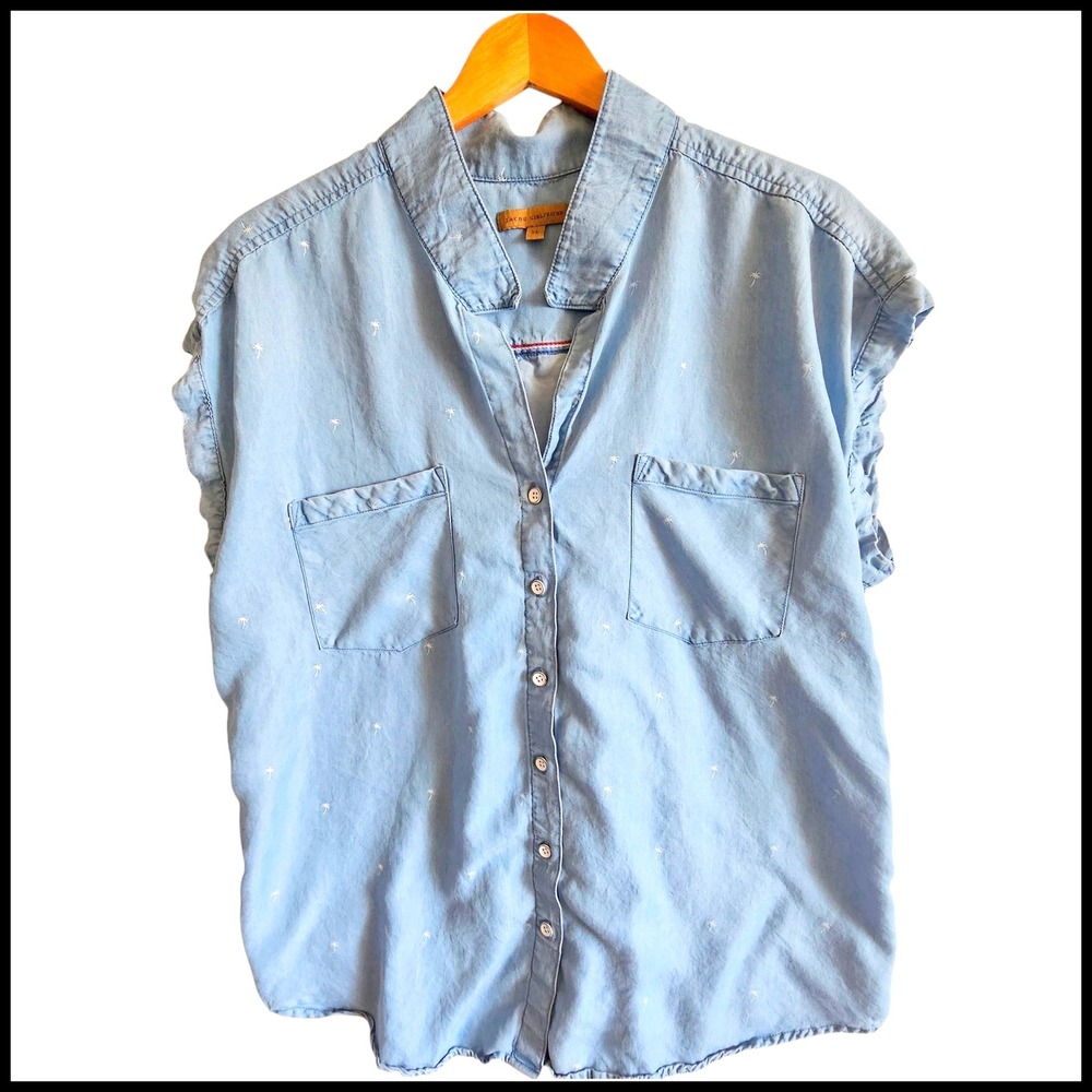 Jach’s Girlfriend Chambray Palm Print Shirt